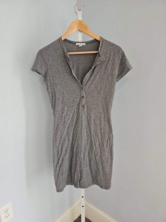 James Perse Dresses & Skirts - James Perse Gray Cap Sleeve Henley Dress  Size 1 (Small)